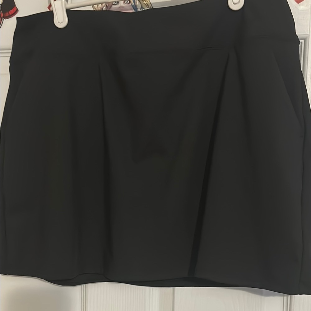 Tommy Bahama Black A-Line Mini Skirt Pleated Workwear